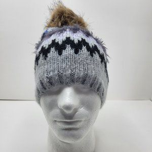 New Jessica‎ Simpson Knit Beanie Pom Pom Multicolor Hat Soft Warm Comfy Cap